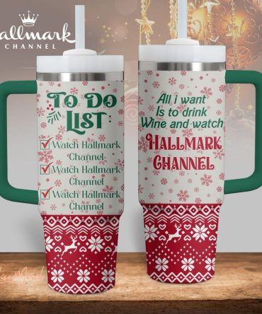 Hallmark Christmas Movies Custom Stanley Quencher 40Oz Stainless Steel Tumbler With Handle