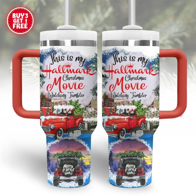 Hallmark Christmas Movies Custom Stanley Quencher 40Oz Stainless Steel Tumbler With Handle