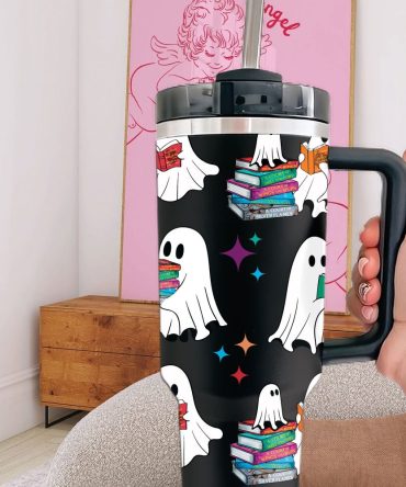 Halloween A Court Of Thorns And Roses Ghost Reading Custom Stanley Quencher 40Oz Stainless Steel Tumbler With Handle