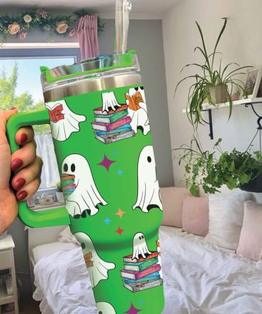 Halloween A Court Of Thorns And Roses Ghost Reading Custom Stanley Quencher 40Oz Stainless Steel Tumbler With Handle