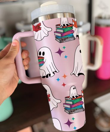 Halloween A Court Of Thorns And Roses Ghost Reading Custom Stanley Quencher 40Oz Stainless Steel Tumbler With Handle