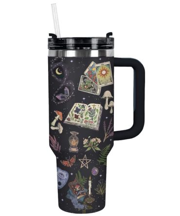 Halloween Arcane Witchcraft Halloween Custom Stanley Quencher 40Oz Stainless Steel Tumbler With Handle