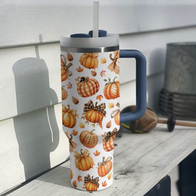 Halloween Autumn Harvest Custom Stanley Quencher 40Oz Stainless Steel Tumbler With Handle - Image 4