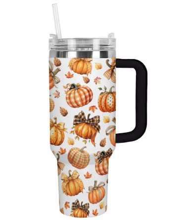 Halloween Autumn Harvest Custom Stanley Quencher 40Oz Stainless Steel Tumbler With Handle