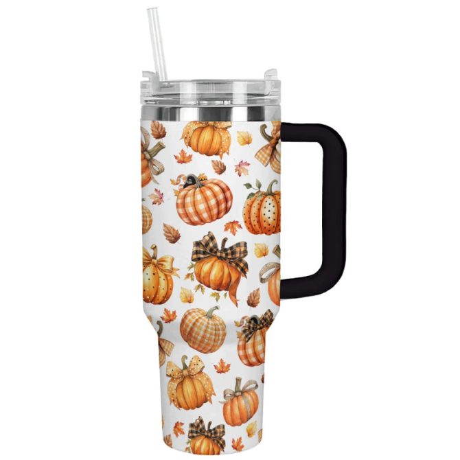 Halloween Autumn Harvest Custom Stanley Quencher 40Oz Stainless Steel Tumbler With Handle