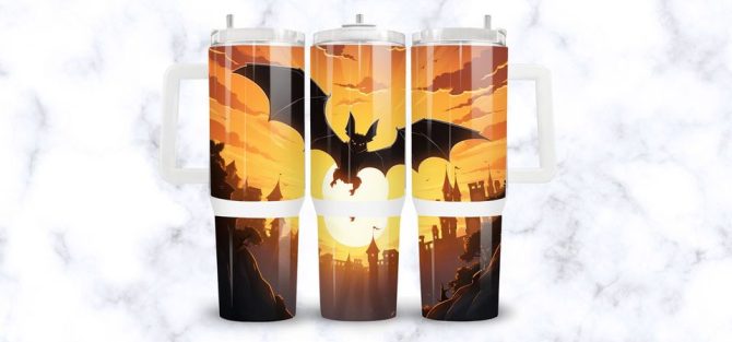 Halloween Bat Custom Stanley Quencher 40Oz Stainless Steel Tumbler