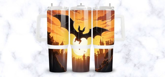 Halloween Bat Custom Stanley Quencher 40Oz Stainless Steel Tumbler - Image 2