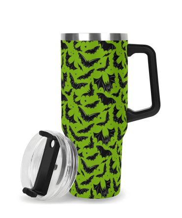 Halloween Batty Bats Custom Stanley Quencher 40Oz Stainless Steel Tumbler With Handle