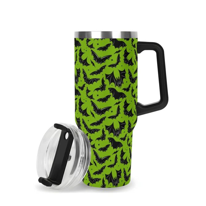 Halloween Batty Bats Custom Stanley Quencher 40Oz Stainless Steel Tumbler With Handle