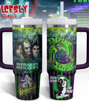 Halloween Beetlejuice Movies Custom Stanley Quencher 40Oz Stainless Steel Tumbler With Handle