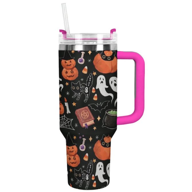 Halloween Boo-Tiful Custom Stanley Quencher 40Oz Stainless Steel Tumbler With Handle - Image 6