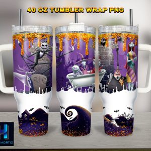 Halloween Characters The Nightmare Before Christmas Cartoon Custom Stanley Quencher 40Oz Stainless Steel Tumbler With Handle
