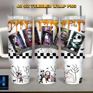 Halloween Characters The Nightmare Before Christmas Cartoon Custom Stanley Quencher 40Oz Stainless Steel Tumbler With Handle