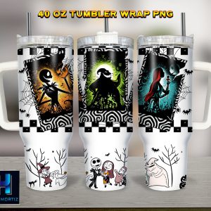 Halloween Characters The Nightmare Before Christmas Cartoon Custom Stanley Quencher 40Oz Stainless Steel Tumbler With Handle