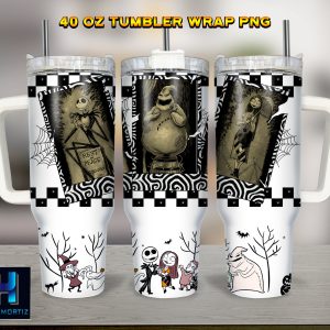 Halloween Characters The Nightmare Before Christmas Cartoon Custom Stanley Quencher 40Oz Stainless Steel Tumbler With Handle