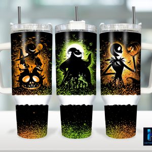 Halloween Characters The Nightmare Before Christmas Cartoon Custom Stanley Quencher 40Oz Stainless Steel Tumbler With Handle