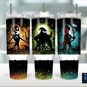 Halloween Characters The Nightmare Before Christmas Cartoon Custom Stanley Quencher 40Oz Stainless Steel Tumbler With Handle
