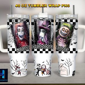 Halloween Characters The Nightmare Before Christmas Cartoon Custom Stanley Quencher 40Oz Stainless Steel Tumbler With Handle