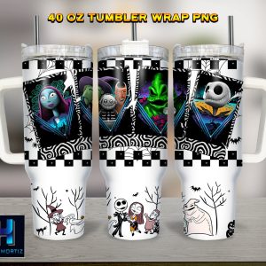 Halloween Characters The Nightmare Before Christmas Cartoon Custom Stanley Quencher 40Oz Stainless Steel Tumbler With Handle