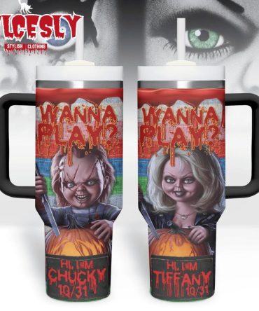 Halloween Chucky Movies Custom Stanley Quencher 40Oz Stainless Steel Tumbler With Handle