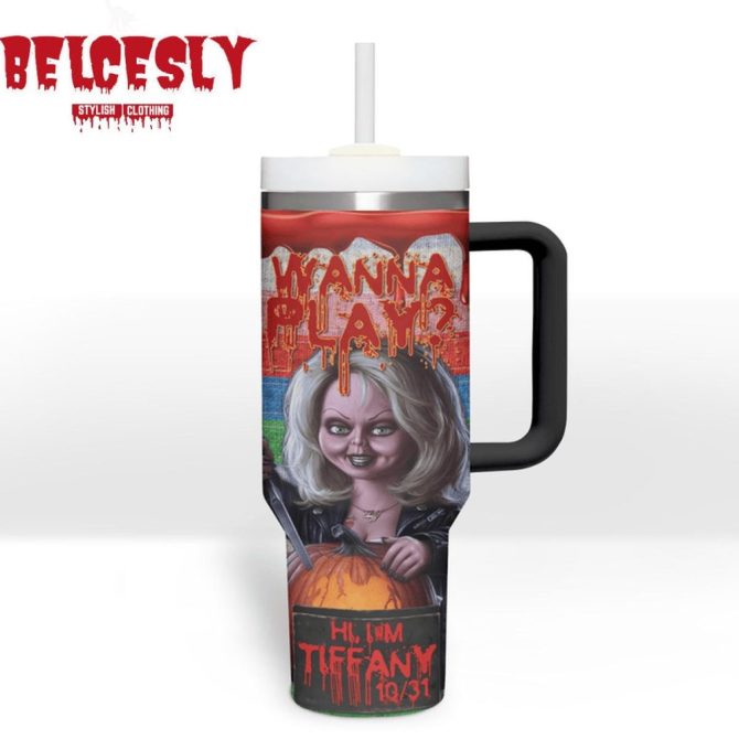 Halloween Chucky Movies Custom Stanley Quencher 40Oz Stainless Steel Tumbler With Handle - Image 3