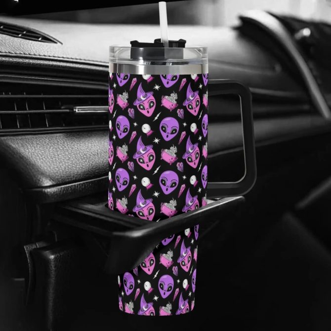 Halloween Cosmic Magic Custom Stanley Quencher 40Oz Stainless Steel Tumbler With Handle - Image 5
