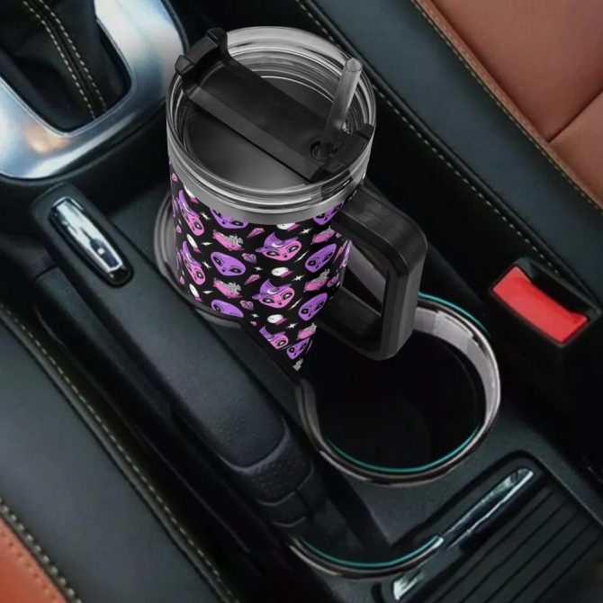 Halloween Cosmic Magic Custom Stanley Quencher 40Oz Stainless Steel Tumbler With Handle - Image 4
