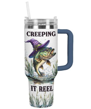 Halloween Creeping It Reel Custom Stanley Quencher 40Oz Stainless Steel Tumbler With Handle