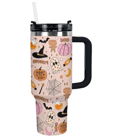 Halloween Cute Haunts Custom Stanley Quencher 40Oz Stainless Steel Tumbler With Handle