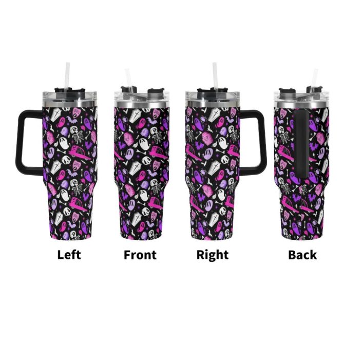 Halloween Dearly Departed Custom Stanley Quencher 40Oz Stainless Steel Tumbler With Handle - Image 3