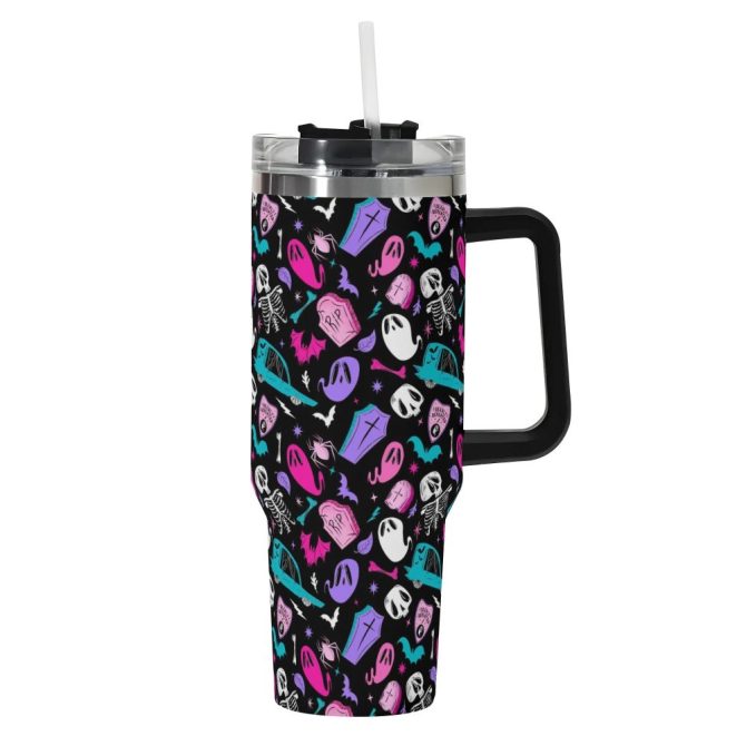 Halloween Dearly Departed Custom Stanley Quencher 40Oz Stainless Steel Tumbler With Handle - Image 2