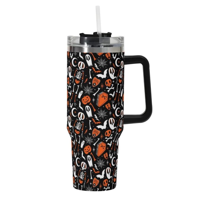 Halloween Dearly Departed Custom Stanley Quencher 40Oz Stainless Steel Tumbler With Handle