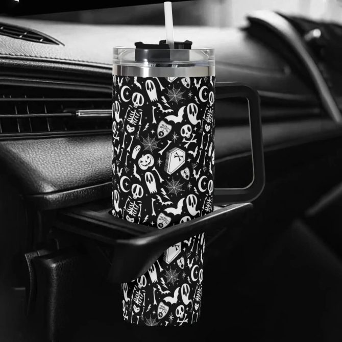 Halloween Dearly Departed Custom Stanley Quencher 40Oz Stainless Steel Tumbler With Handle - Image 5