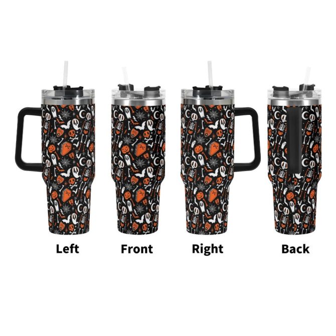 Halloween Dearly Departed Custom Stanley Quencher 40Oz Stainless Steel Tumbler With Handle - Image 2