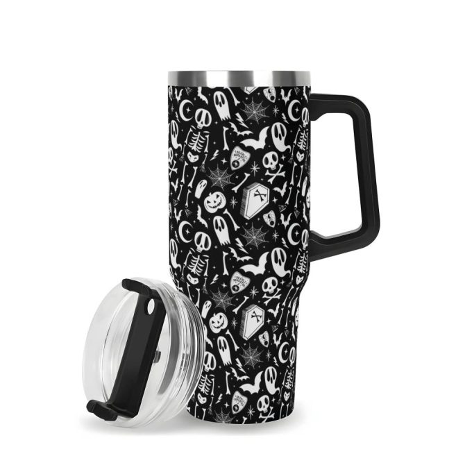 Halloween Dearly Departed Custom Stanley Quencher 40Oz Stainless Steel Tumbler With Handle - Image 3
