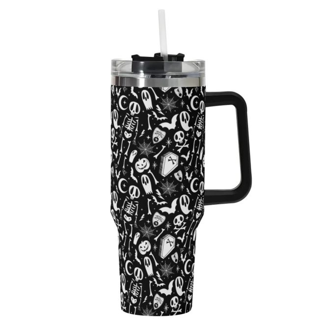 Halloween Dearly Departed Custom Stanley Quencher 40Oz Stainless Steel Tumbler With Handle