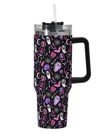 Halloween Dearly Departed Custom Stanley Quencher 40Oz Stainless Steel Tumbler With Handle