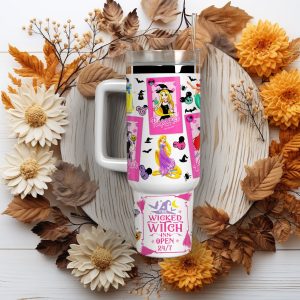 Halloween Disney Princesses Disney Cartoon Custom Stanley Quencher 40Oz Stainless Steel Tumbler With Handle