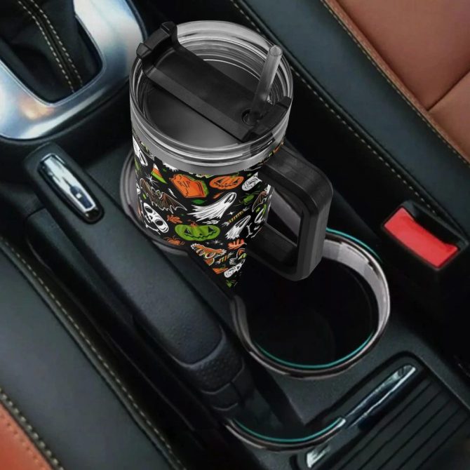 Halloween Everything Spooky Custom Stanley Quencher 40Oz Stainless Steel Tumbler With Handle - Image 4