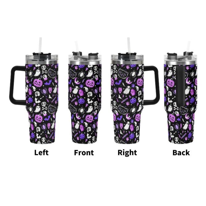 Halloween Everything Spooky Custom Stanley Quencher 40Oz Stainless Steel Tumbler With Handle - Image 3