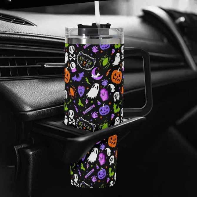 Halloween Everything Spooky Custom Stanley Quencher 40Oz Stainless Steel Tumbler With Handle - Image 5