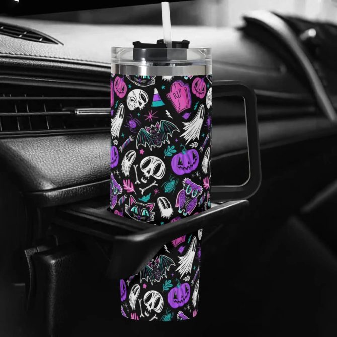 Halloween Everything Spooky Custom Stanley Quencher 40Oz Stainless Steel Tumbler With Handle - Image 5