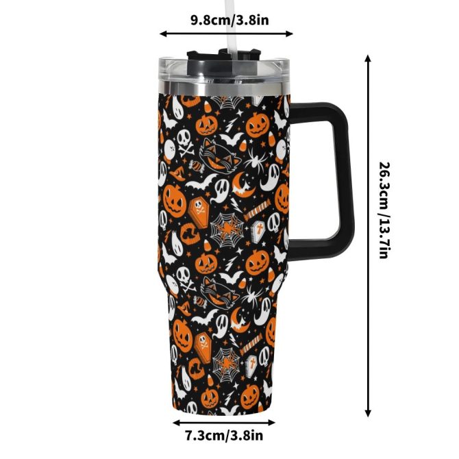 Halloween Everything Spooky Custom Stanley Quencher 40Oz Stainless Steel Tumbler With Handle - Image 6