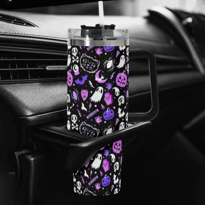 Halloween Everything Spooky Custom Stanley Quencher 40Oz Stainless Steel Tumbler With Handle - Image 5