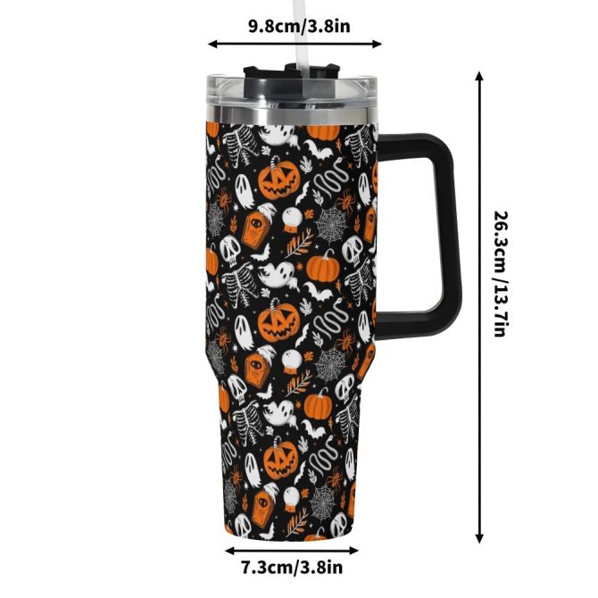 Halloween Everything Spooky Custom Stanley Quencher 40Oz Stainless Steel Tumbler With Handle - Image 6