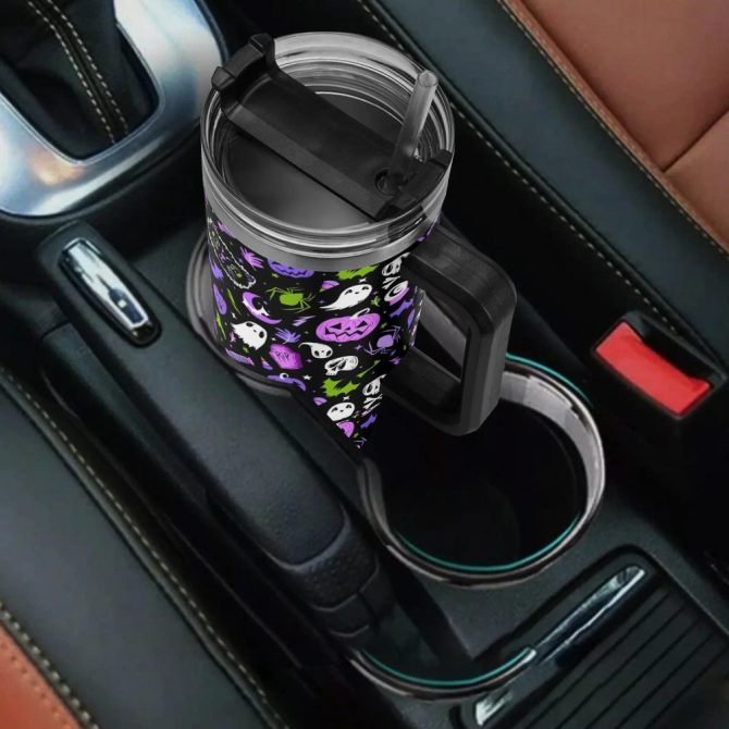 Halloween Everything Spooky Custom Stanley Quencher 40Oz Stainless Steel Tumbler With Handle - Image 4