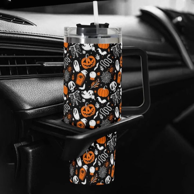 Halloween Everything Spooky Custom Stanley Quencher 40Oz Stainless Steel Tumbler With Handle - Image 5