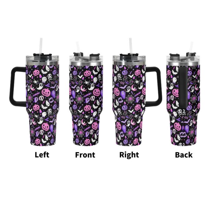 Halloween Everything Spooky Custom Stanley Quencher 40Oz Stainless Steel Tumbler With Handle - Image 3
