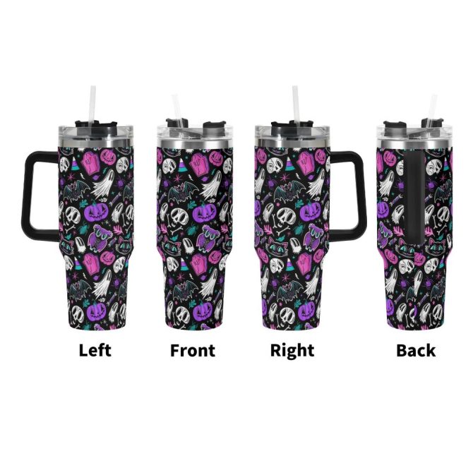 Halloween Everything Spooky Custom Stanley Quencher 40Oz Stainless Steel Tumbler With Handle - Image 3