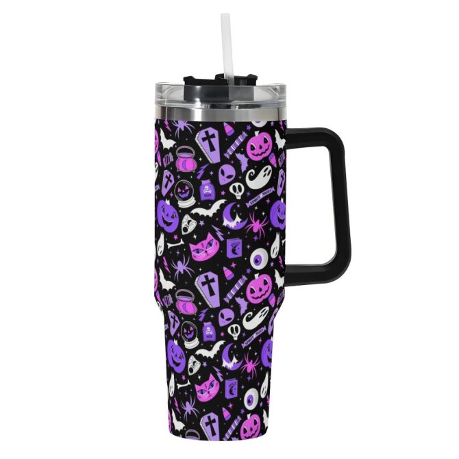 Halloween Everything Spooky Custom Stanley Quencher 40Oz Stainless Steel Tumbler With Handle